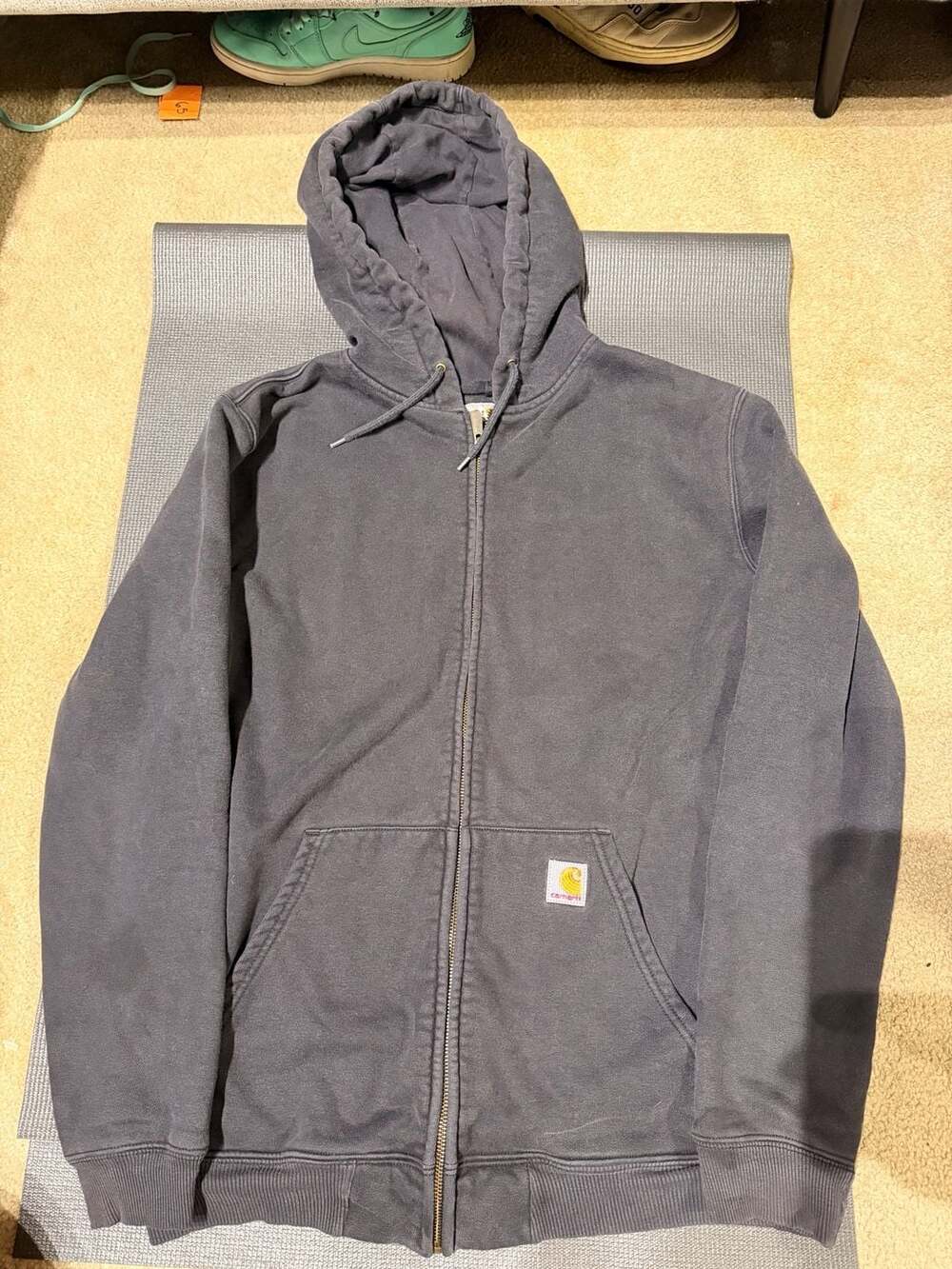 Carhartt Vintage Full Zip Hoodie Dark Charcoal Grey Size M